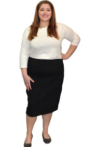 Plus Pencil Skirt in Cotton Style 1434
