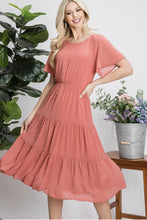 Tiered Midi Dress Style 5077 in Vintage Rose