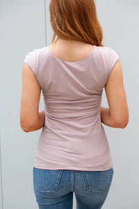 Cap Sleeve Style in Aqua or Heather Grey and Pale Lavender Style SH10
