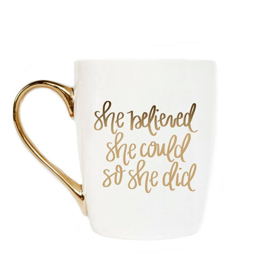 She Believed She Could So She Did Gold Coffee Mug