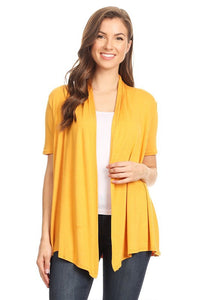 Short Sleeve Cardigan Style 433 in Mint, Mustard or Heather Grey
