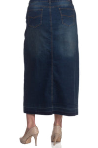 Plus Long Denim Skirt Style 86319X