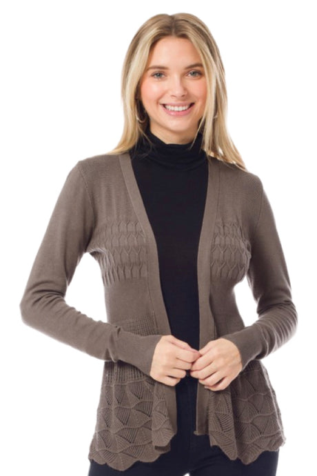 Crochet Knit Cardigan Style 1070 in Mocha