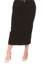 Plus Long Twill Skirt Style 87812X in Black