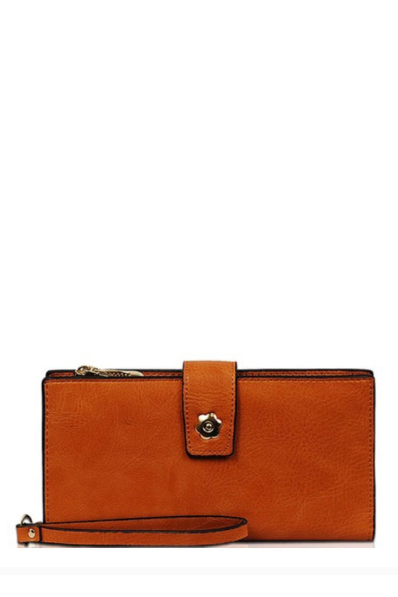 Mono Tone Wallet with Clasp and Button Style 1616