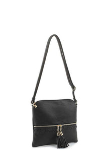 Chic Zipper Tassel Cross Body Handbag Style 2518