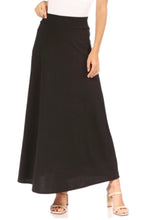 High Waist Long A-line Skirt Style 5001 in Black or Mocha