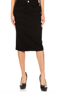Black Denim Skirt Style 77546 - The Skirt Boutique