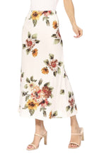 Floral Maxi Skirt in Ivory Style 833