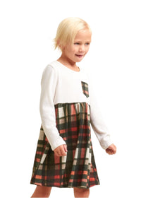 Kids Long Sleeved Plaid Dress Style 6397