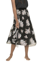 Tulle Floral Midi Skirt Style 2700 in Black Floral