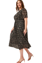 1195W Black Floral Dress