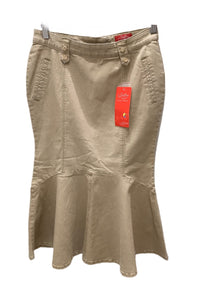 Style J Beige Flared Denim Skirt 11123