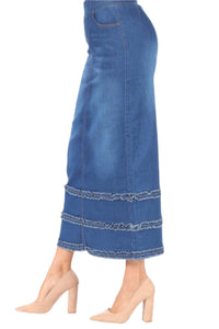 Long Denim skirt with ruffles Style: 87804