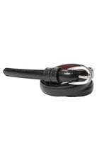 Skinny Horseshoe Buckle Cinch Leather Belt 8015