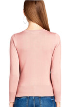 Crew Neck Cardigan Style 8383 in Blush, Sage or Off-White