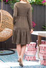 Plus Tiered Sweater Dress Style 7959 in Dark Olive