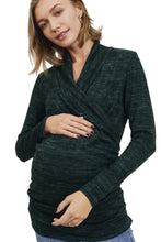 Surplice Sweater Knit Maternity Tunic Style 1977 in Green