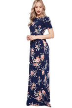 Floral Maxi Dress Style 3515 in Navy