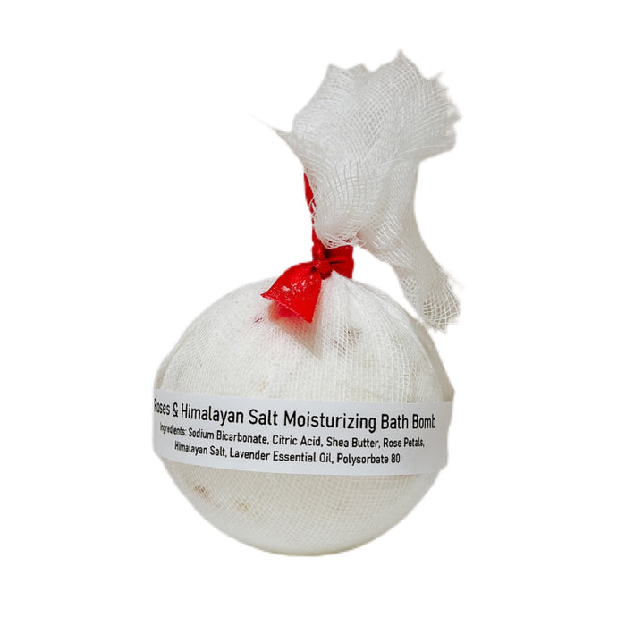 Rose and Himalayan salt moisturizing bath bombs