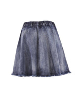 Cute Flare Denim Skirt Style 0586 in Brown or Blue 0585 - The Skirt Boutique
