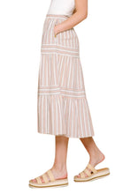 Striped Tiered Midi Skirt Style 80233