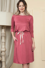 Elastic Waist Midi Dress Style 4170 in Mocha or Olive