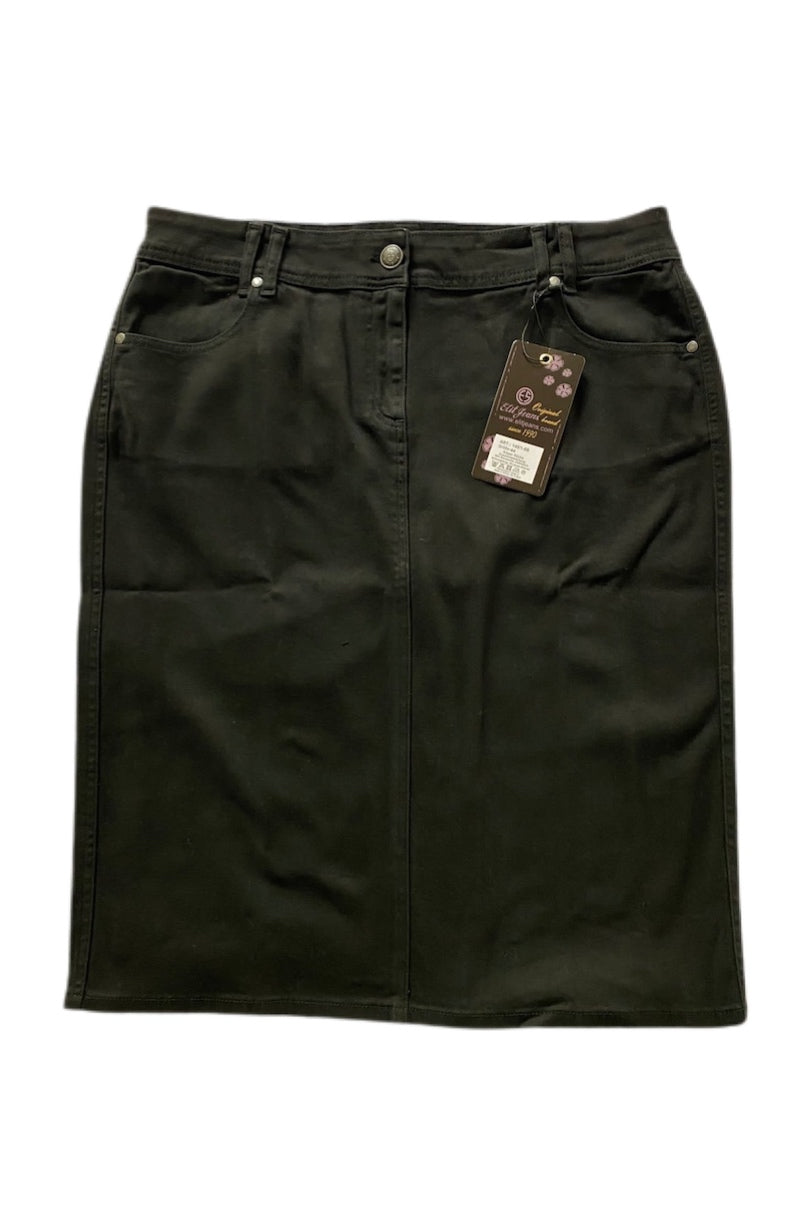 Black Twill Midi Skirt Style 148/1-8B
