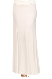 Solid Maxi Skirt in Ivory Style 832