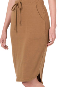 Tulip Hem Skirt Style 1870 in Olive or Dark Camel