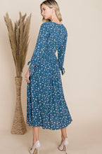 Floral Midi Dress Style 3127 in Olive or Teal