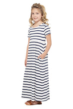 Girls Striped Maxi Dress 3515