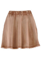 Cute Flare Denim Skirt Style 0586 in Brown or Blue