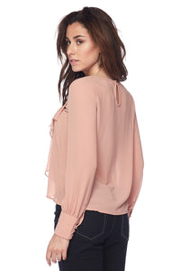 Ruffle Blouse Style 6307 in pink or mocha