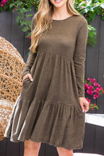 Plus Tiered Sweater Dress Style 7959  in Dark Olive
