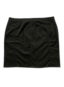 Plus Black Twill Knee Length Skirt Style 148/1-1A