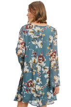 Chiffon Maternity Dress Style 1976 in Teal Floral