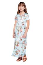 Girls Floral Maxi Dress Style 3601