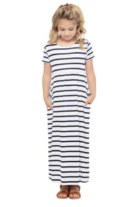 Girls Striped Maxi Dress 3515