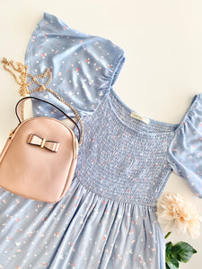Smocked Blue Dress Style #3344