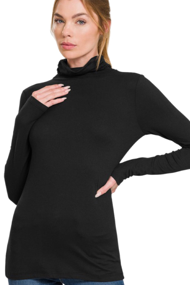 トップス BLACKBIRD TURTLE NECK LONG SLEEVE VOBCTY Women Black Long Sleeve Turtleneck Active Based Layer