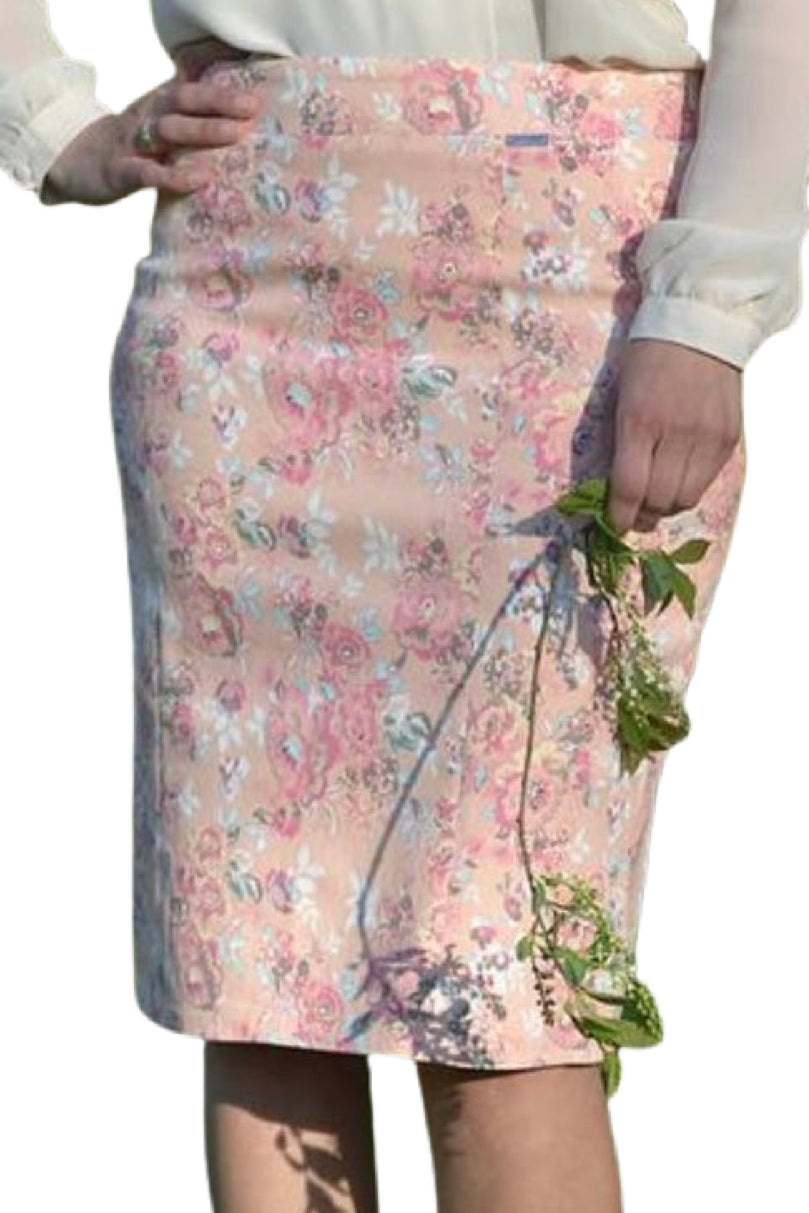 Peach Floral Skirt Style 384