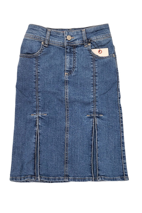 Girls Denim Skirt with Front Pleats Style 171-D9