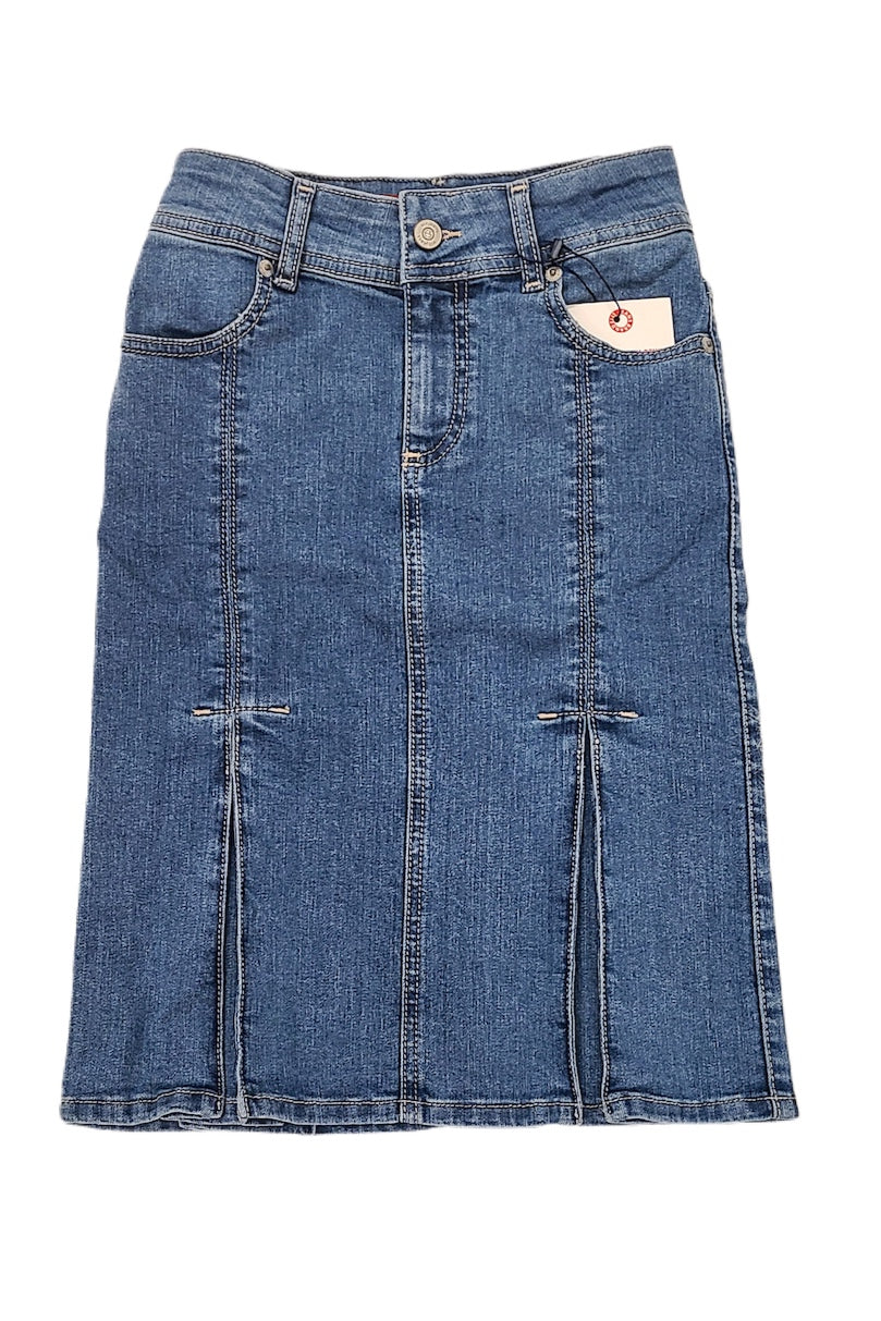 Girls Denim Skirt with Front Pleats Style 171-D9