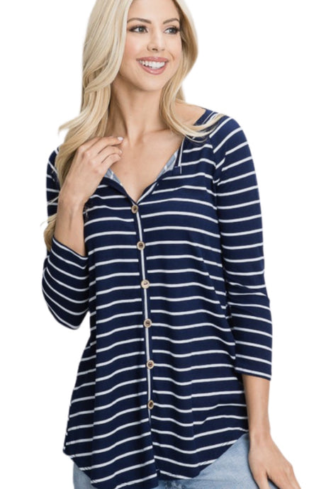 Navy/Ivory Women's Top Style: 9221