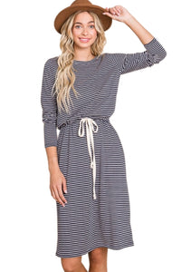 Striped Navy Dress 4186