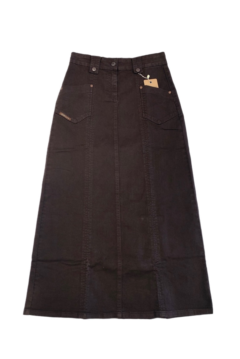 Brown Twill Skirt Style 188-609J