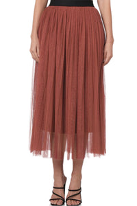 Style 1146 Tulle Midi Skirt in Dark Rust