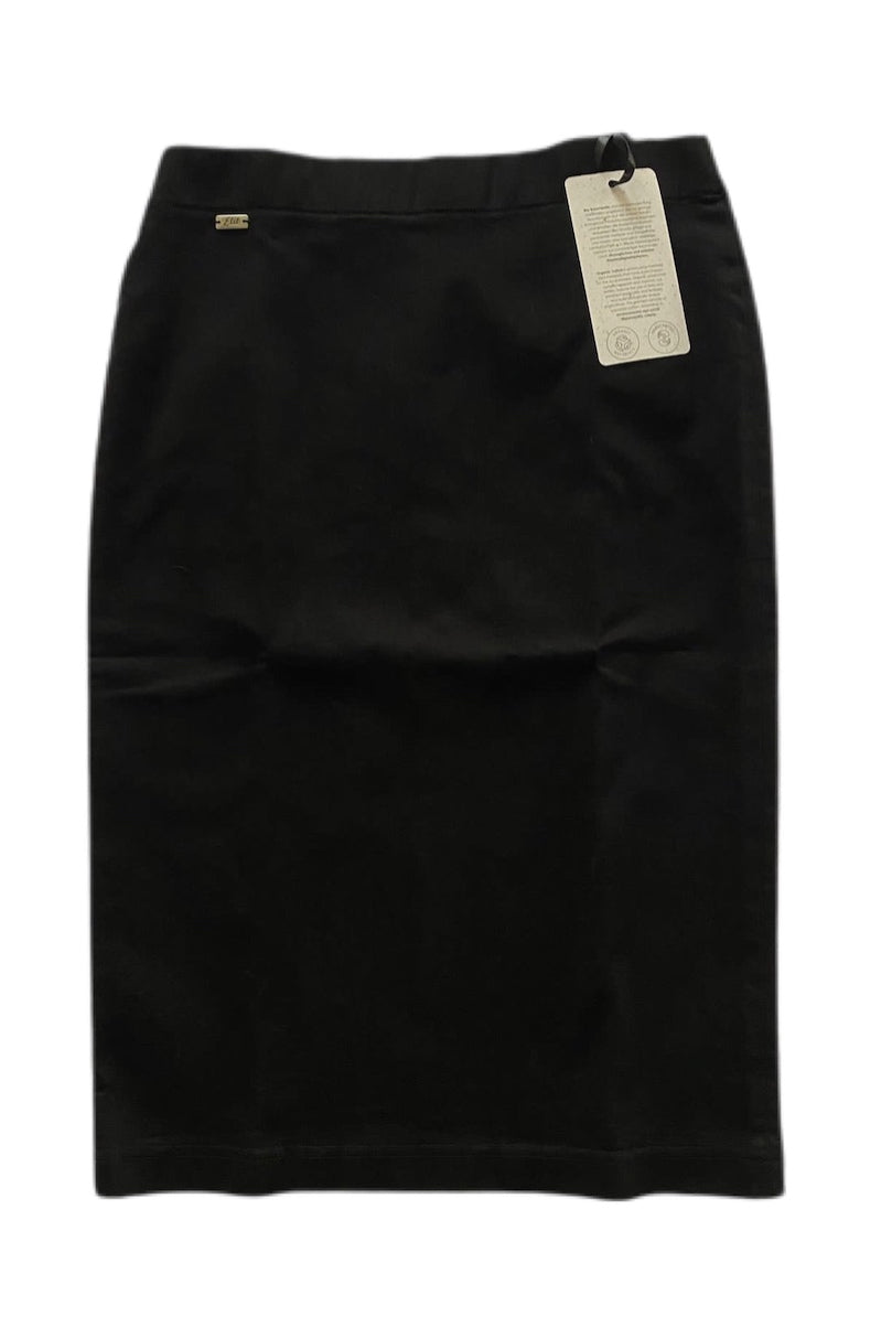 Plus Stretch Calf Length Skirt Style 175-56D in Black