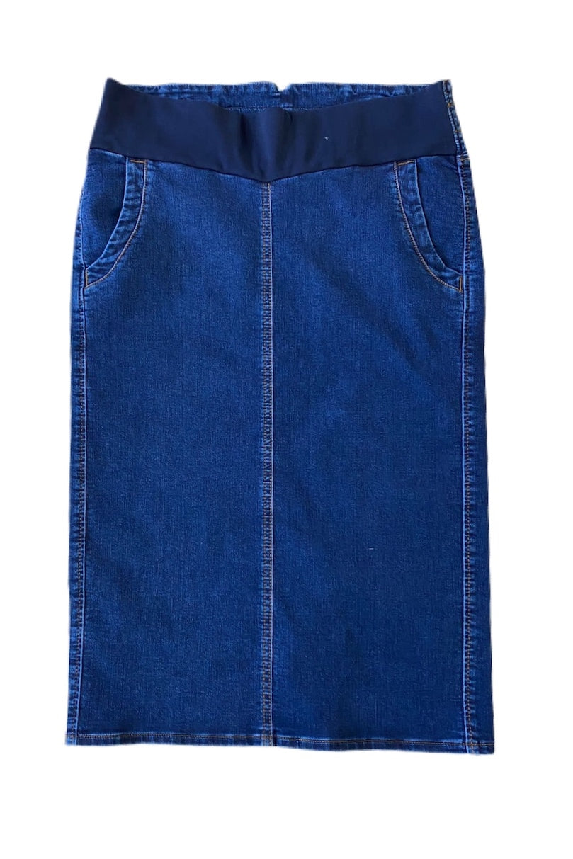 Denim Maternity Skirt Style 179-TR4D in Blue